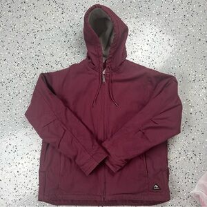 Ridgecut Men's L Burgundy Fleece Lined Hooded Canvas Jacket
